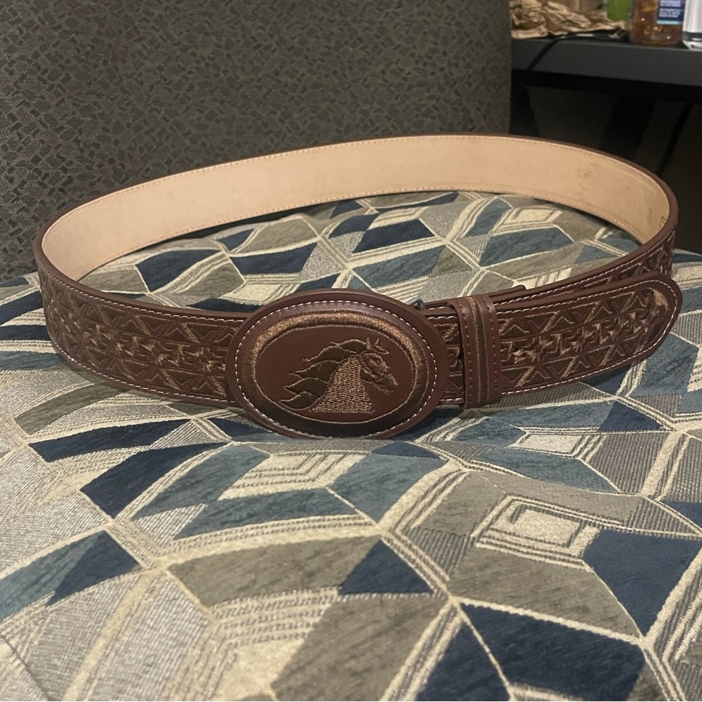 Mexican Charro Saddle Belt With Buckle Piteado